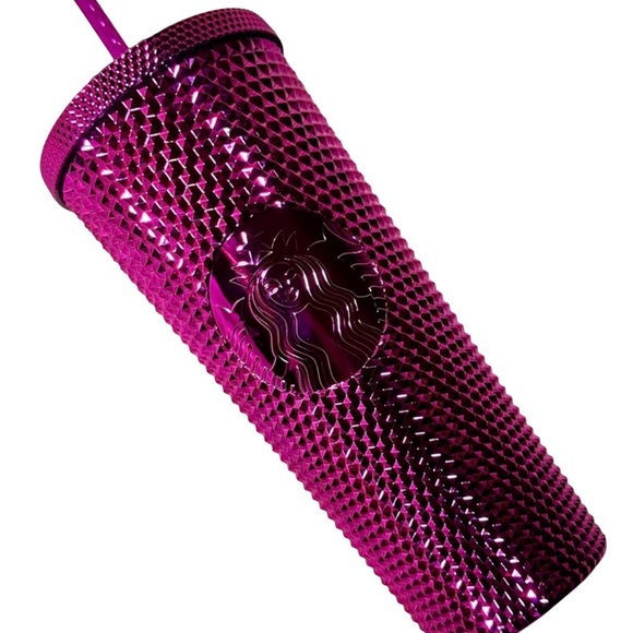 💖 Starbucks Hot Pink Studded Tumbler 24oz (2023) 💖 - Picture 1 of 4